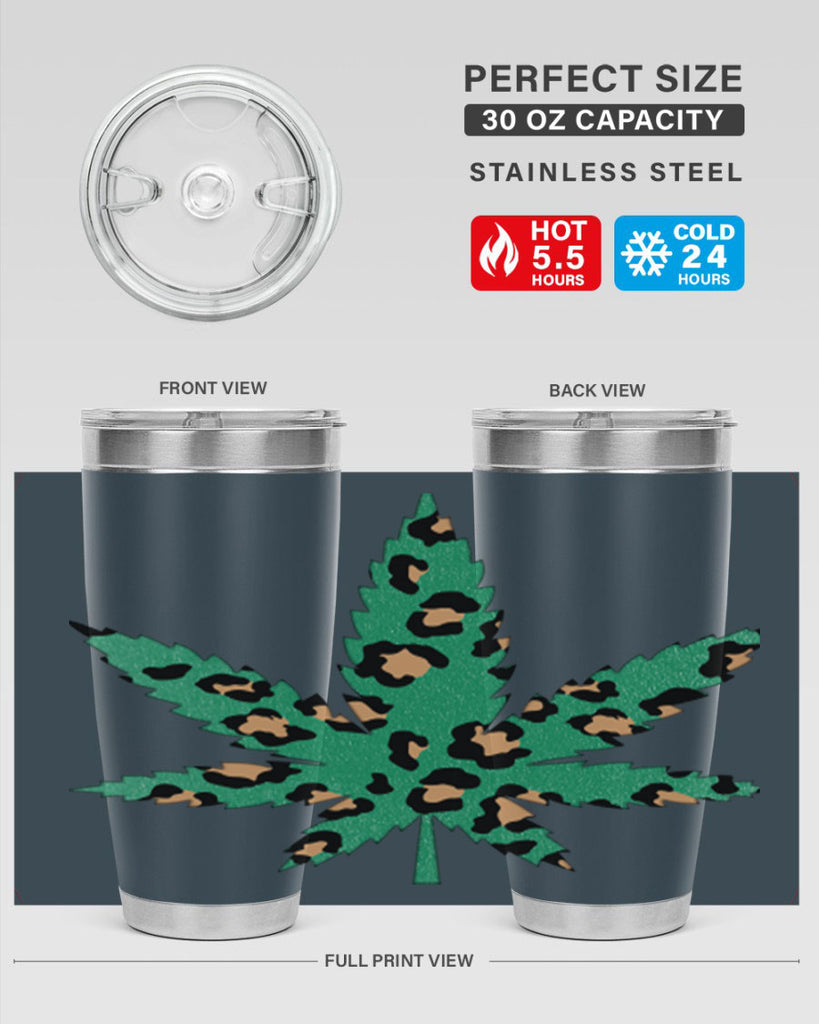 Cannabis Leopard Print 54#- marijuana- Tumbler