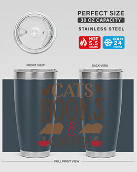 Cats Books Coffee Style 9#- cat- Tumbler