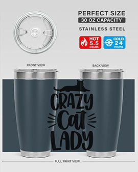 Crazy Cat Lady Style 92#- cat- Tumbler