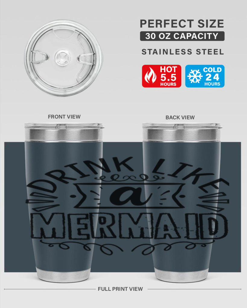 Drink like a mermaid 143#- mermaid- Tumbler