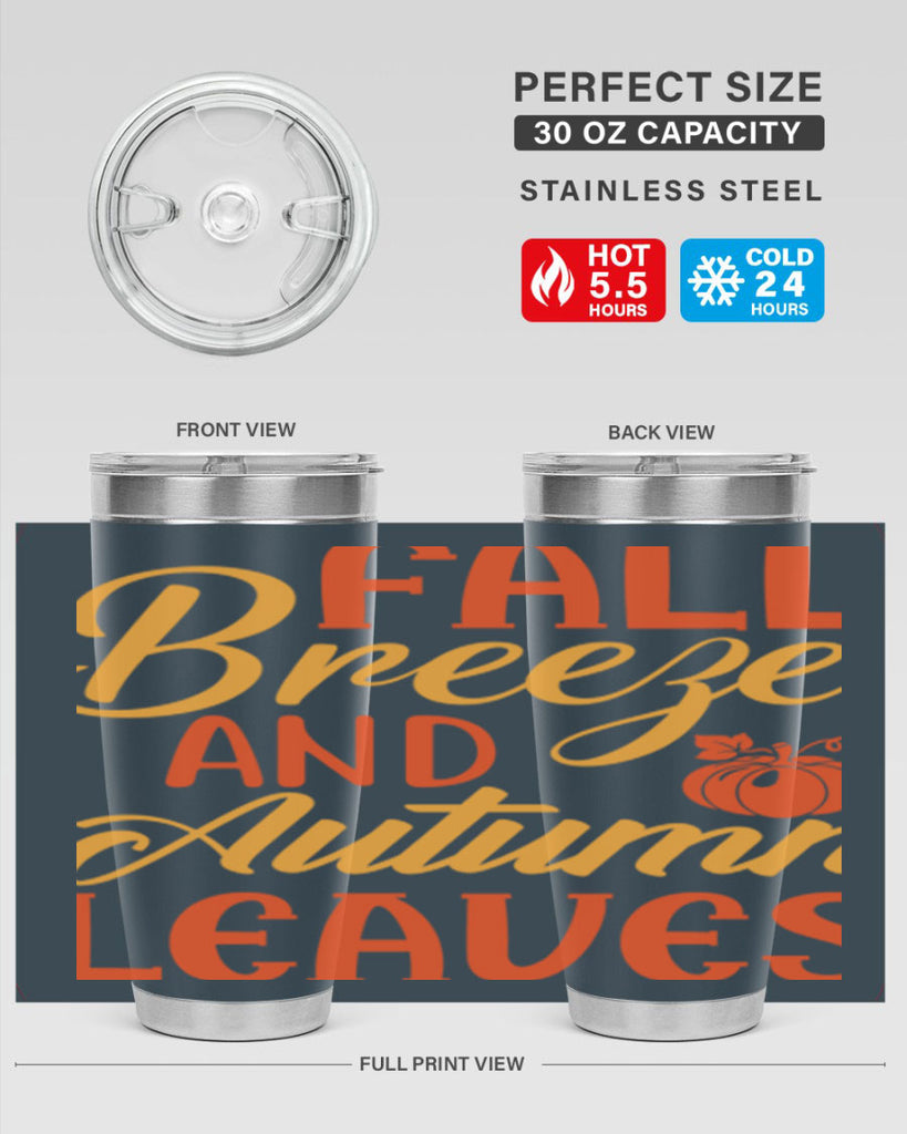 Fall Breeze and Autumn Leaves 92#- fall- Tumbler