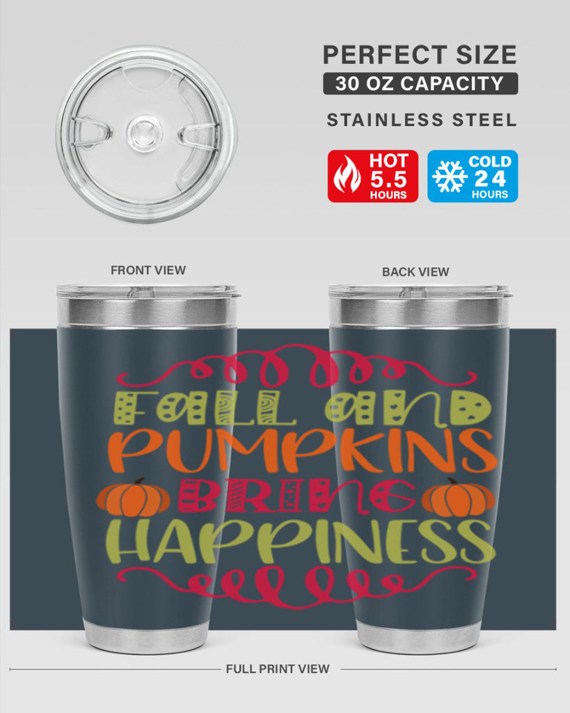 Fall and Pumpkins bring Happiness 86#- fall- Tumbler