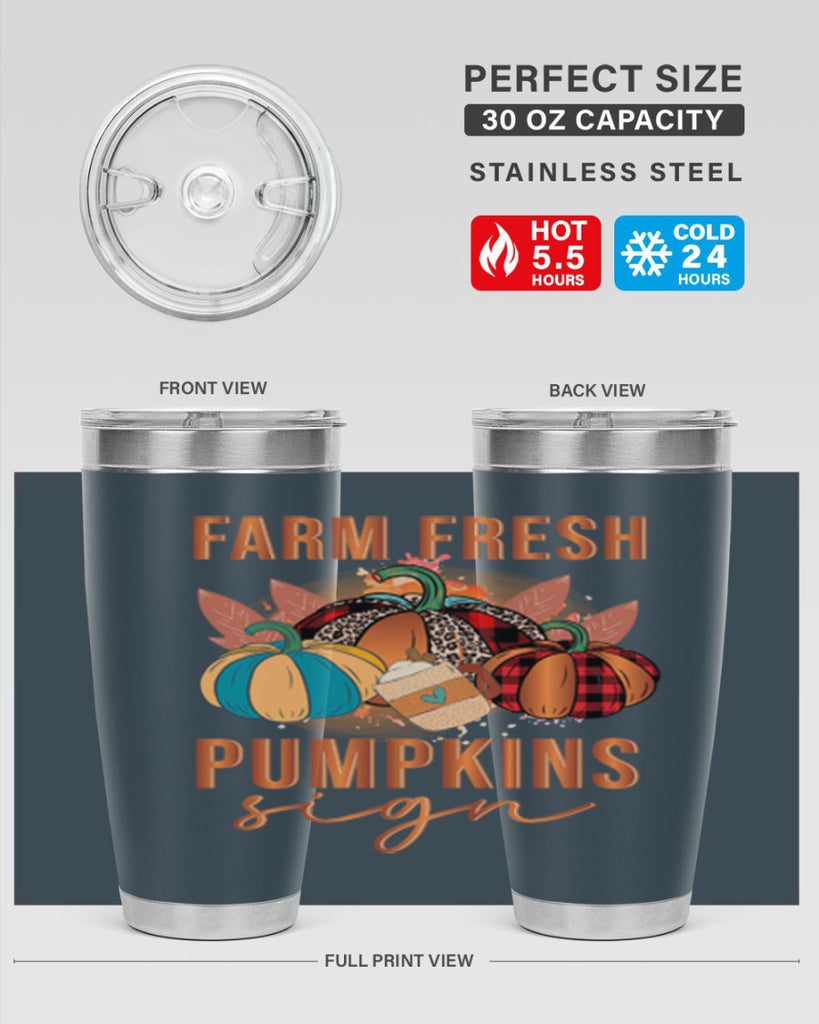 Farm Fresh Pumpkins Sign 175#- fall- Tumbler