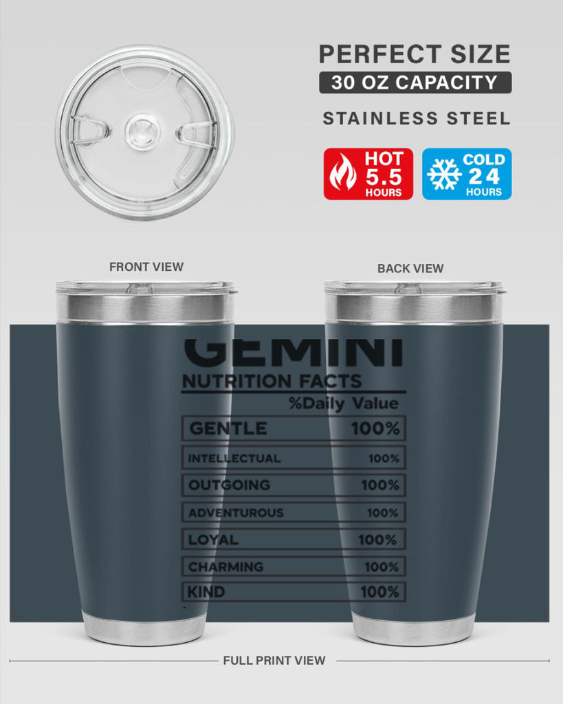 Gemini Nutrition Facts 220#- zodiac- Tumbler