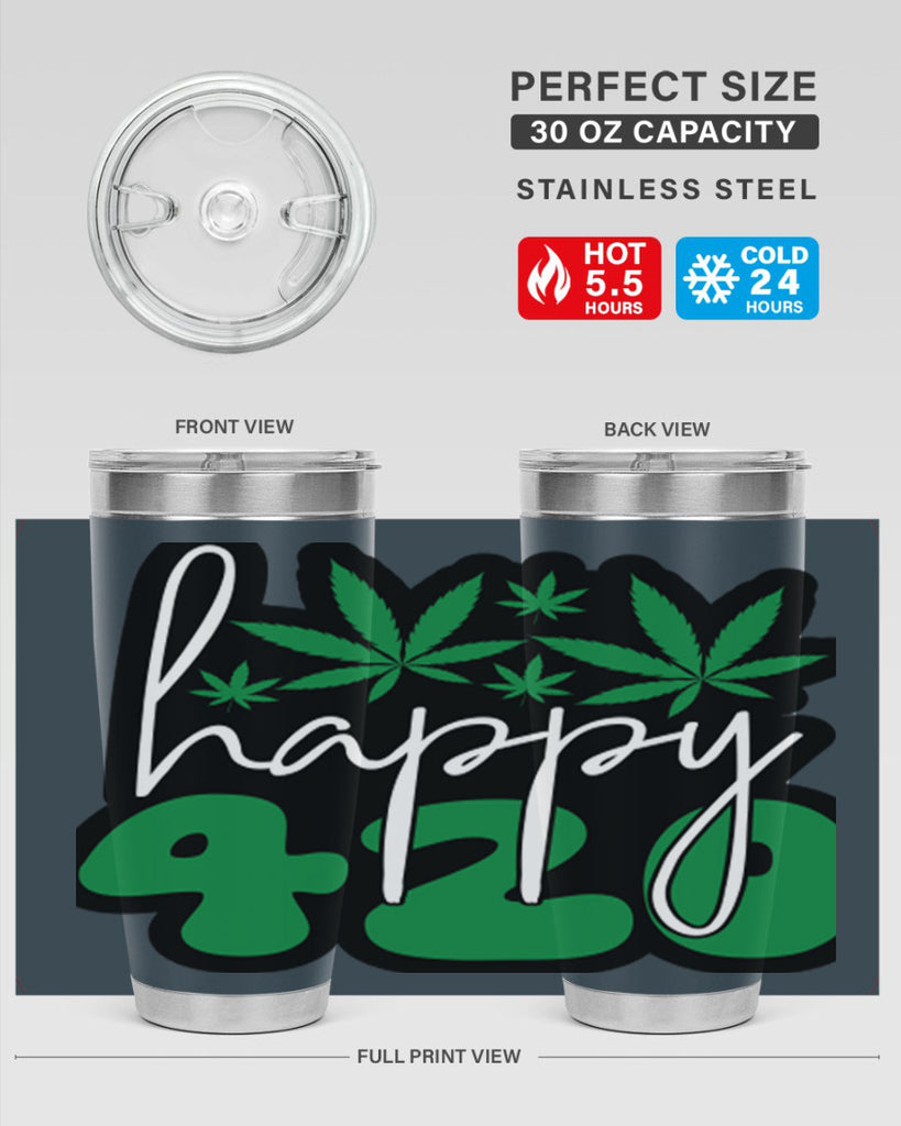 Happy 420 102#- marijuana- Tumbler