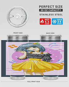 Happy and funny girl with black yellow dress in summer 41#- anime- Tumbler