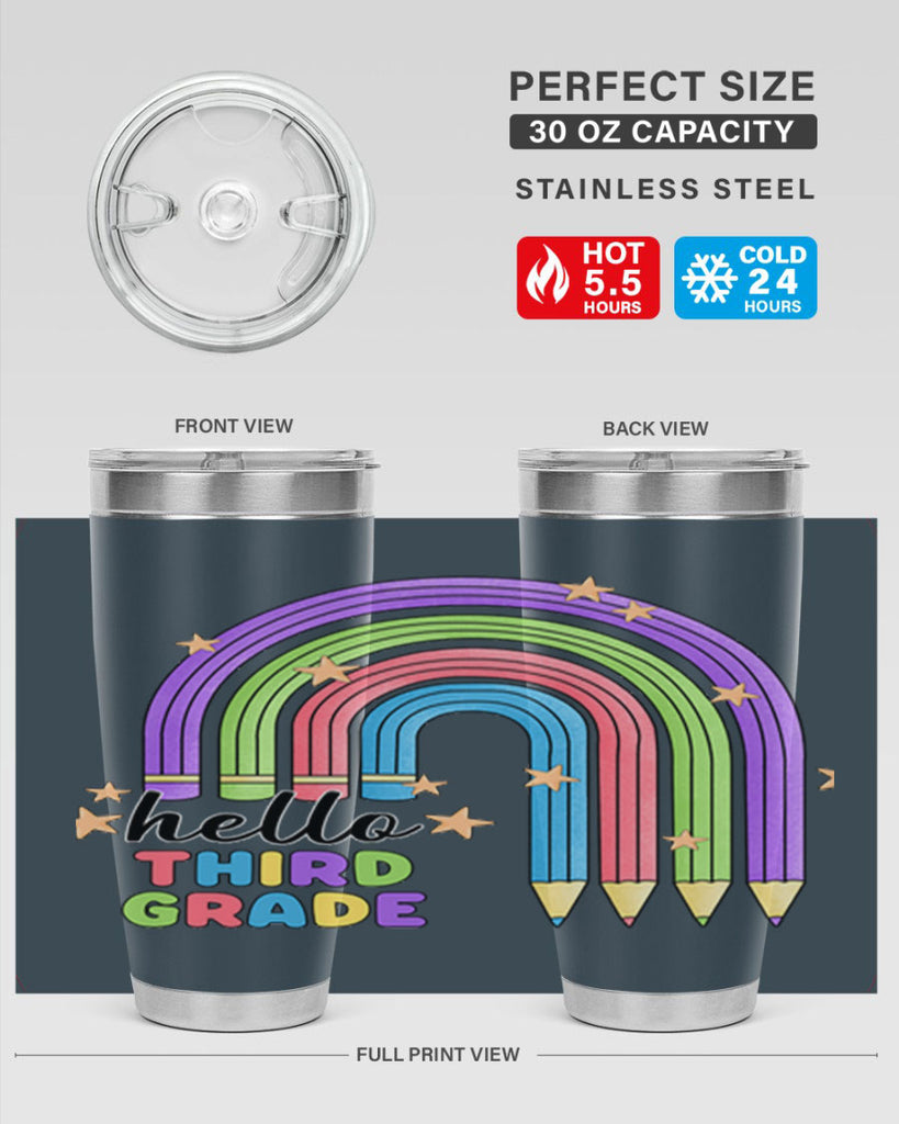 Hello 3rd Grade Pencil Rainbow 11#- 3rd grade- Tumbler