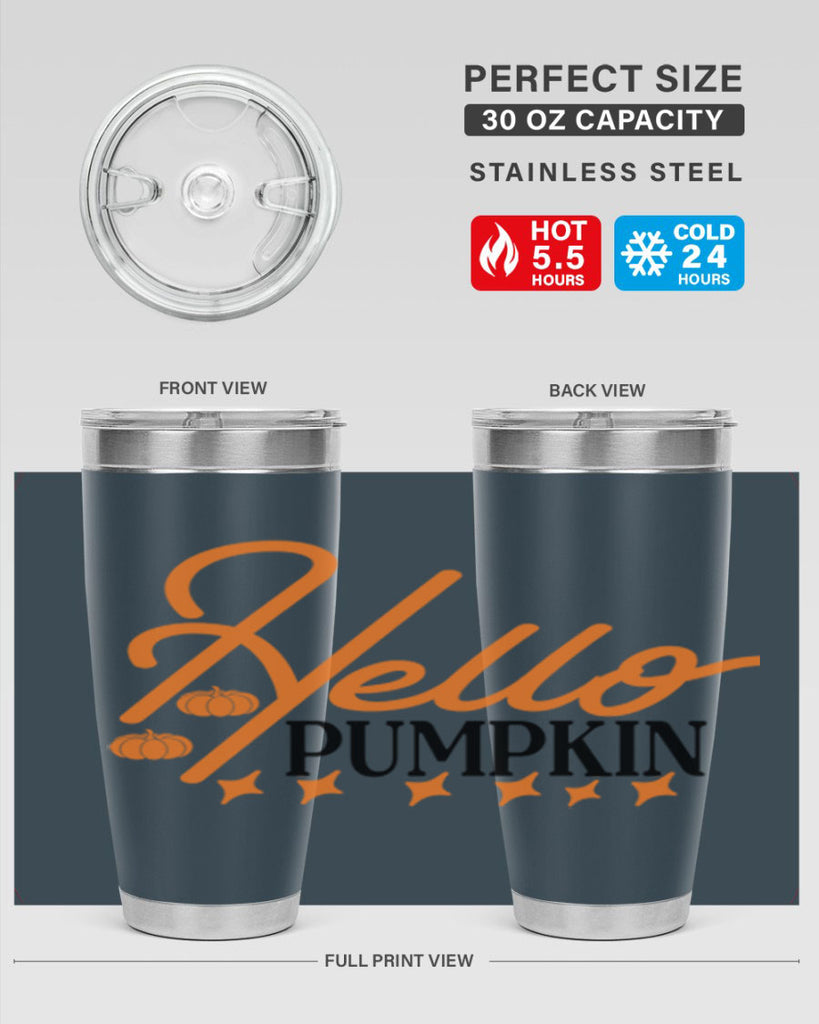 Hello Pumpkin 293#- fall- Tumbler