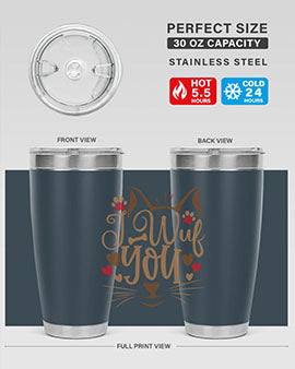 I Wuf You Style 16#- cat- Tumbler