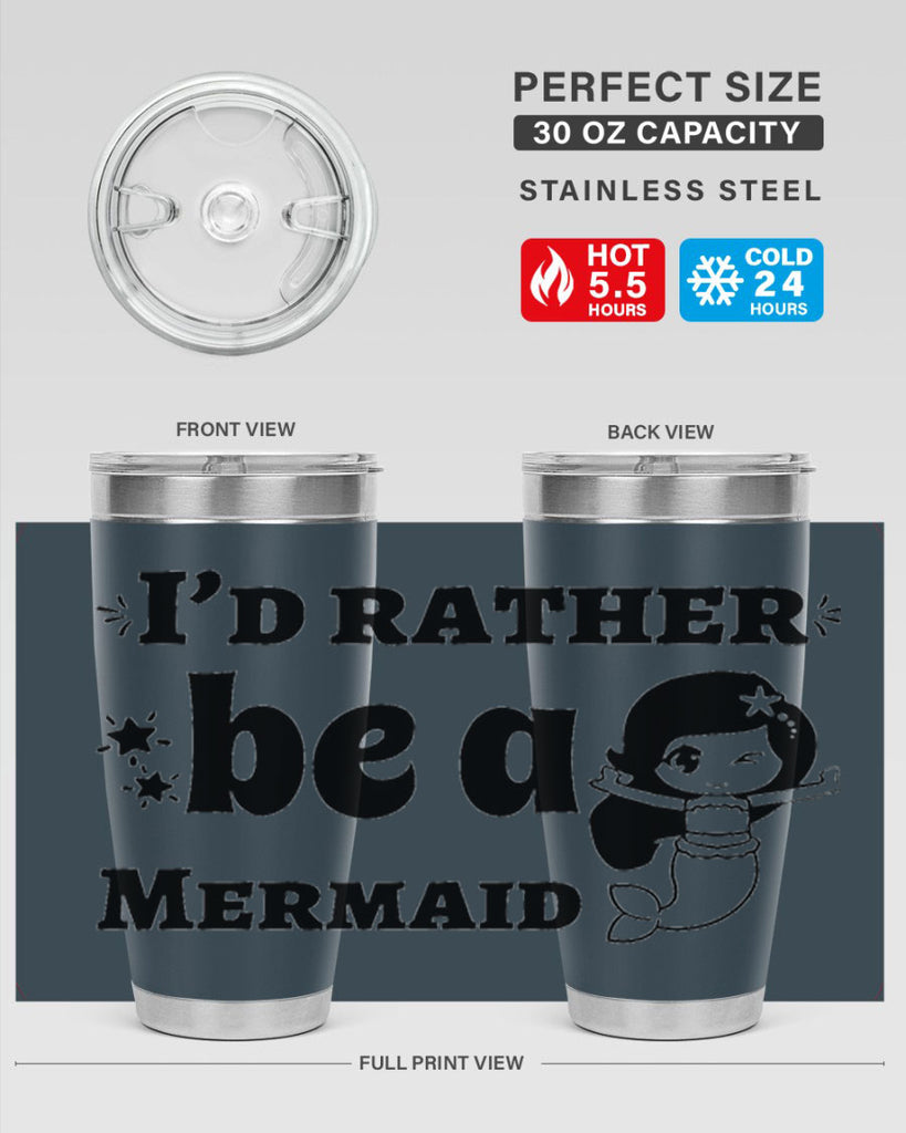 Id rather be a Mermaid 240#- mermaid- Tumbler