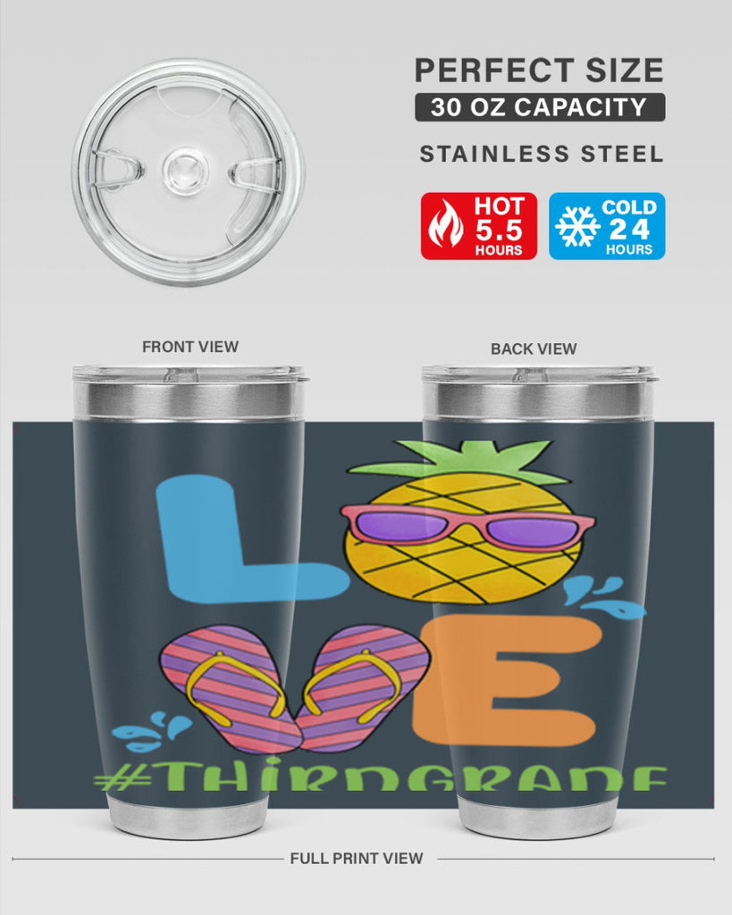 LOVE 3rd Grade Summer Pineapple 17#- 3rd grade- Tumbler