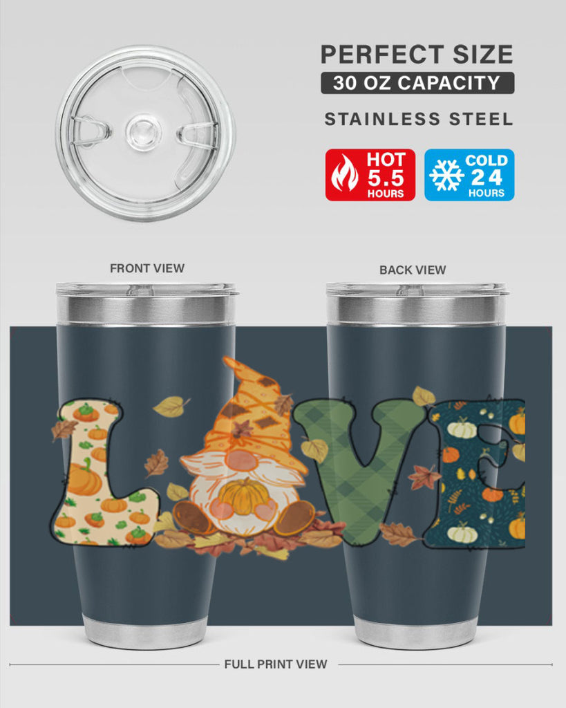 LOVEFallAutumnGnome 415#- fall- Tumbler