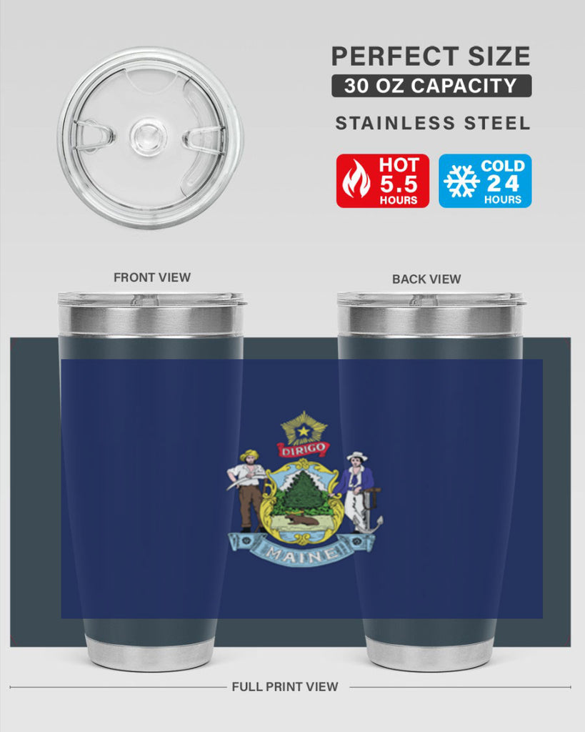 Maine 33#- Us Flags- Tumbler