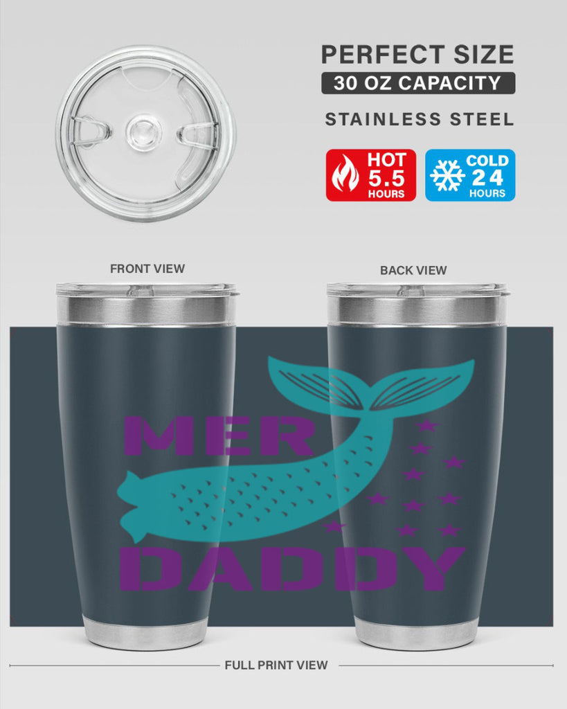 Mer Daddy 326#- mermaid- Tumbler
