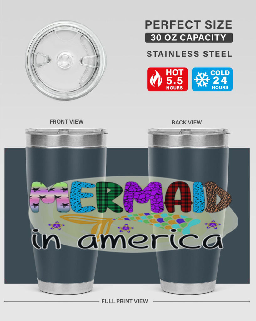 Mermaid In America 419#- mermaid- Tumbler
