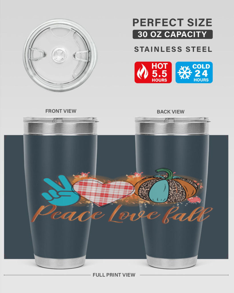Peace Love Fall 466#- fall- Tumbler