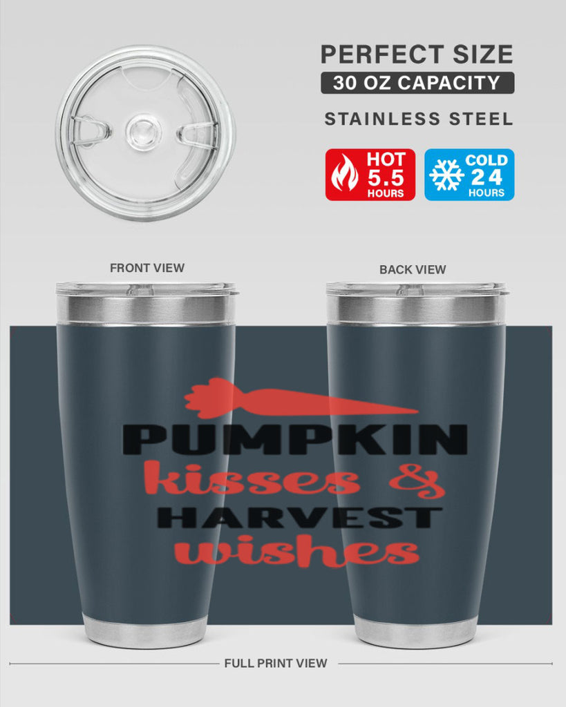 Pumpkin kisses harvest wishes 524#- fall- Tumbler