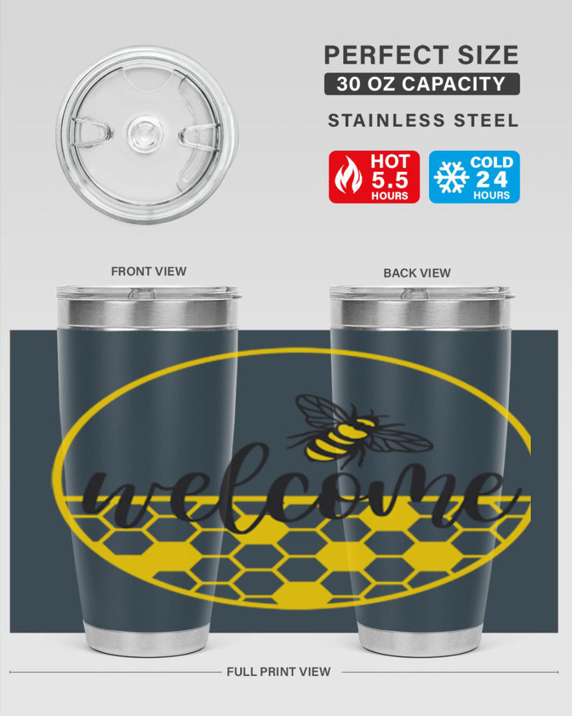 Welcome Bee and hive567#- spring- Tumbler