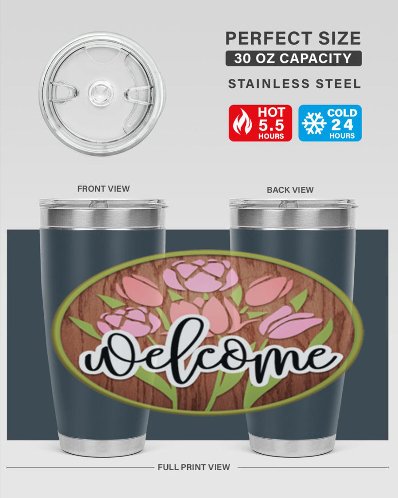 Welcome flowers bouquet Mockup570#- spring- Tumbler