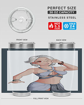 White hair girl wearing summer outfit 40#- anime- Tumbler