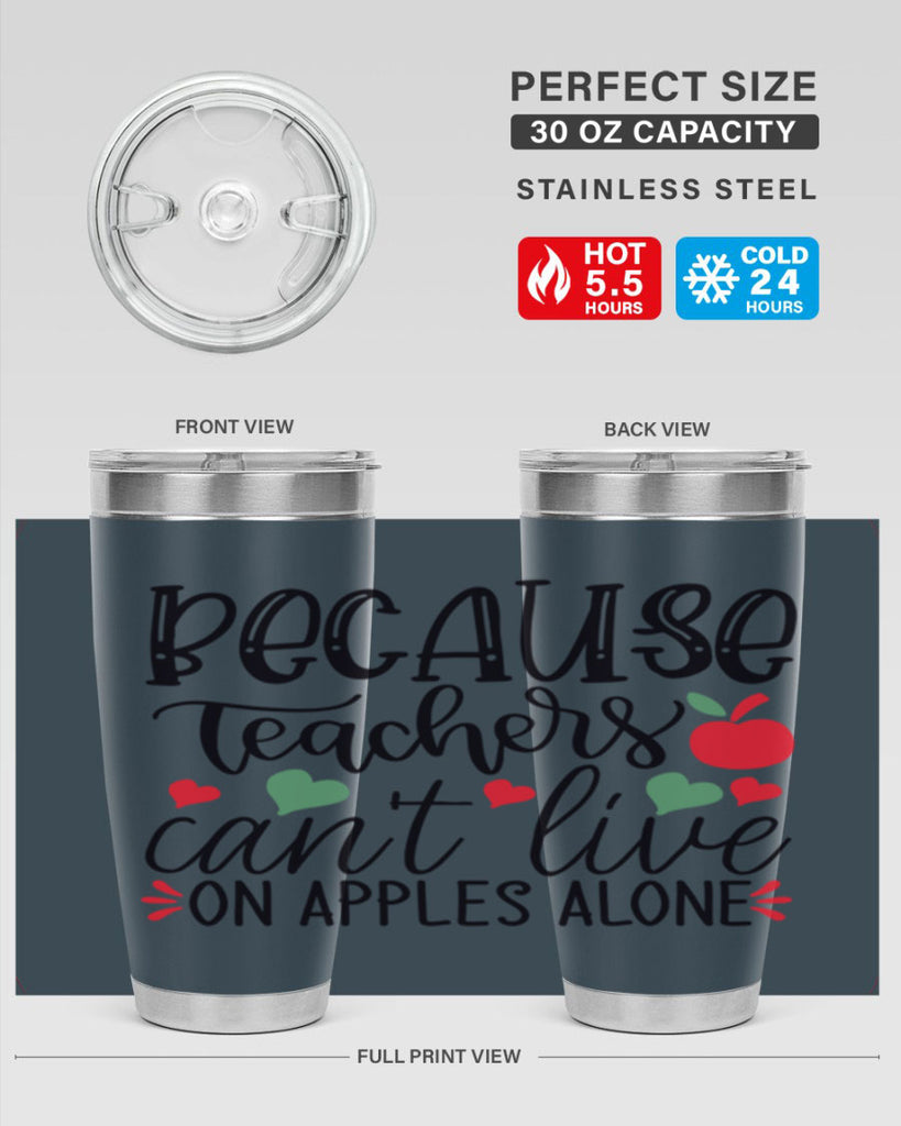 because teachers cant live on apples alone Style 192#- teacher- tumbler