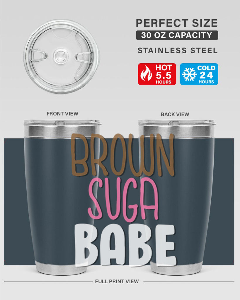 brown suga babe 190#- black words phrases- Cotton Tank