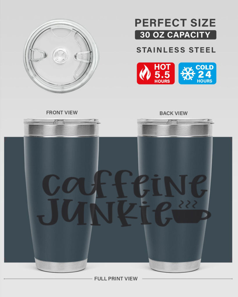 caffeine junkie 412#- mom- Tumbler