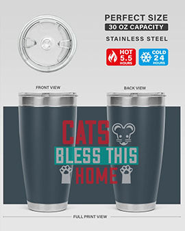 cats bless this home Style 36#- cat- Tumbler