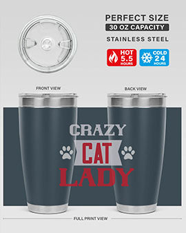 crazy cat lady Style 44#- cat- Tumbler