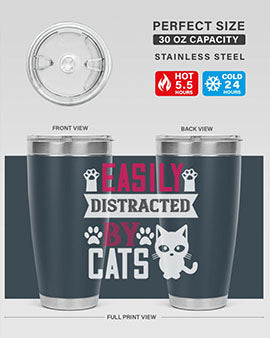 easily distracted by cats Style 47#- cat- Tumbler