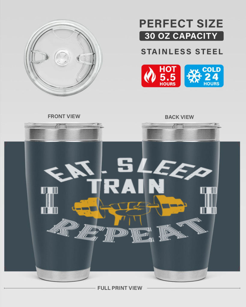 eat sleep train rapid 56#- gym- Tumbler