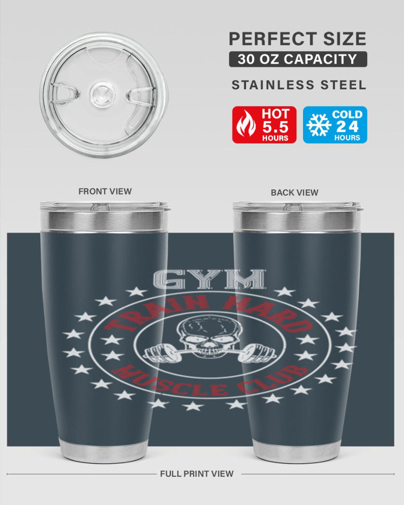gym train hard mucle club 95#- gym- Tumbler