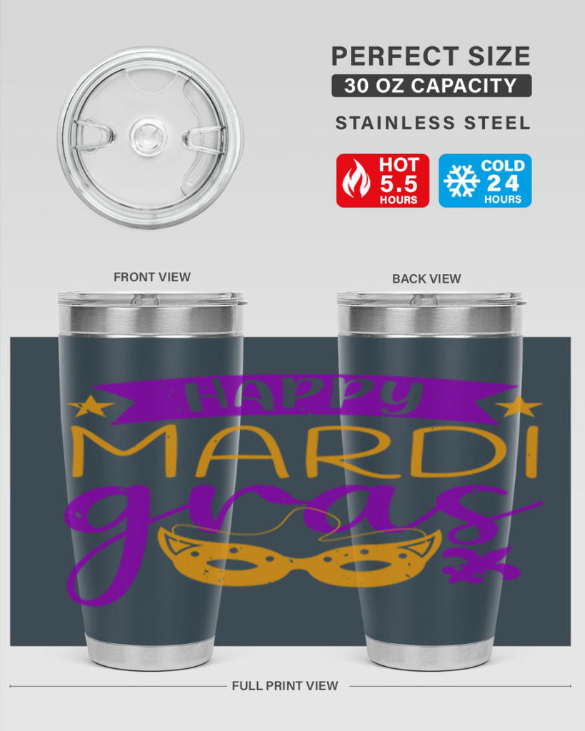 happy mardi gras 70#- mardi gras- Tumbler