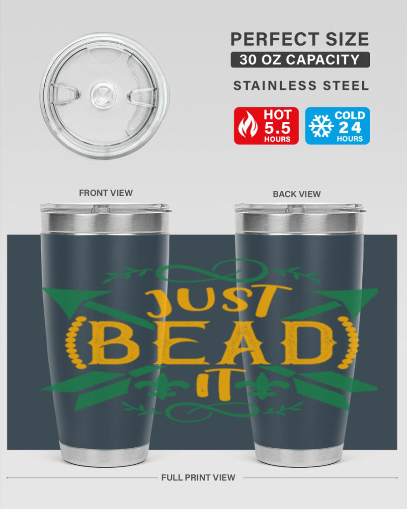 just bead it 56#- mardi gras- Tumbler