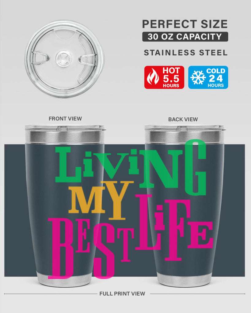 living my best life 96#- black words phrases- Cotton Tank
