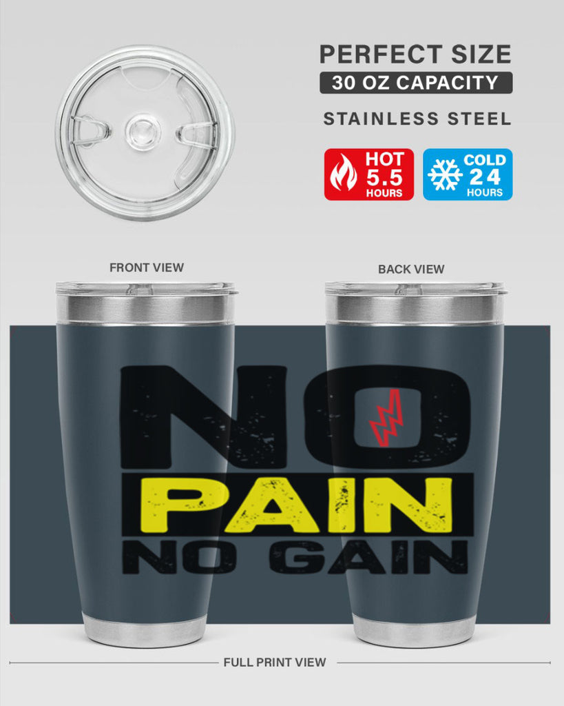 no pain no gain 5#- gym- Tumbler