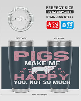 pigs make me happy Style 35#- pig- Tumbler