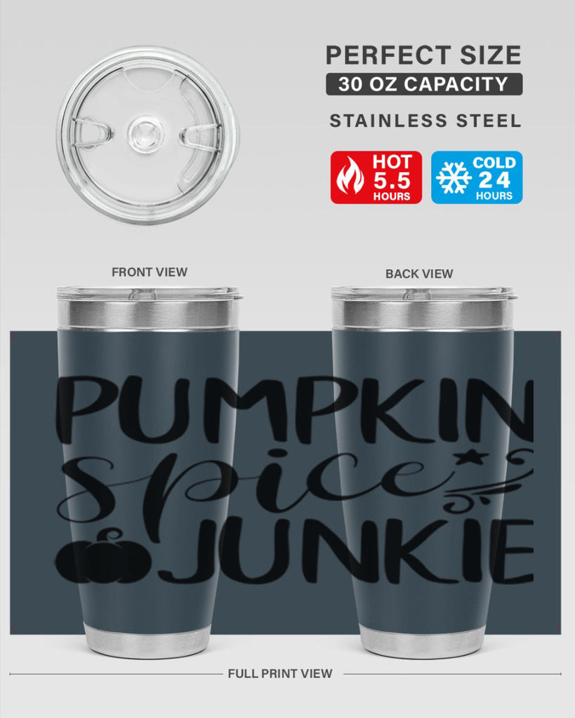 pumpkin spice junkie 548#- fall- Tumbler
