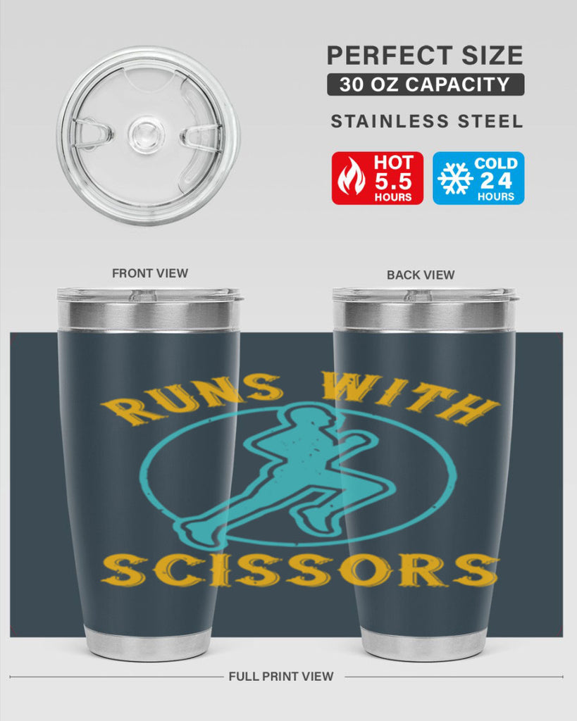 run with sclssors 25#- running- Tumbler