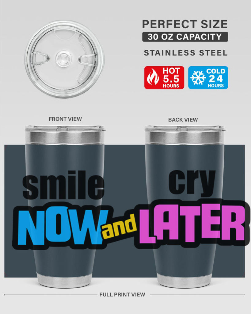 smile now and cry later 31#- black words phrases- Cotton Tank