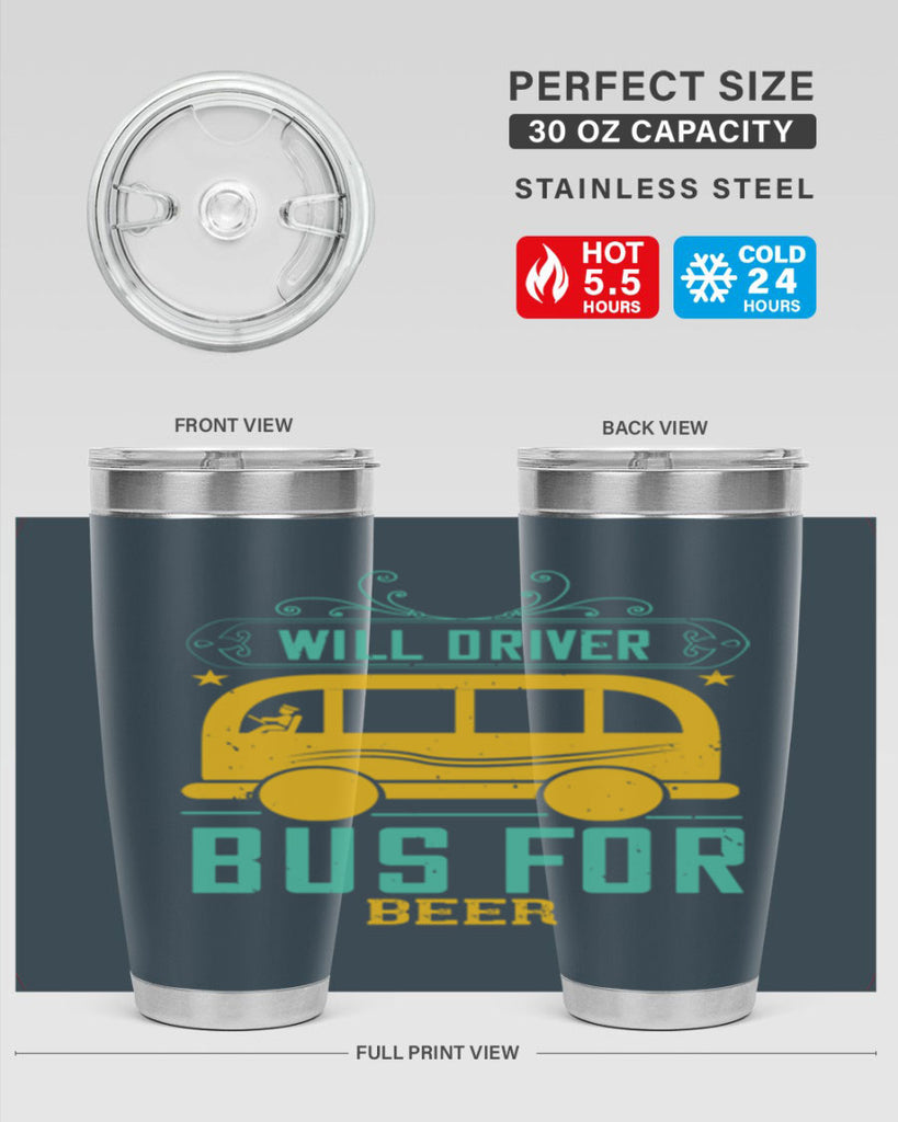 will driver bus for beer Style 6#- bus driver- tumbler
