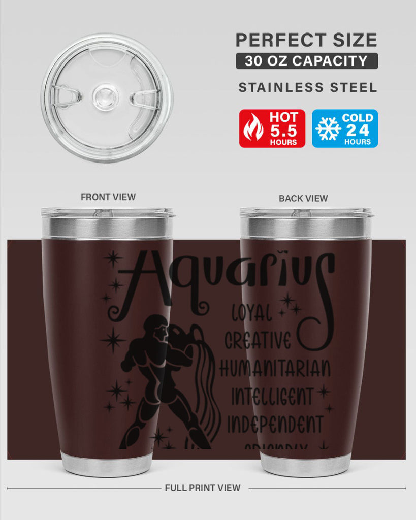 Aquarius 64#- zodiac- Tumbler