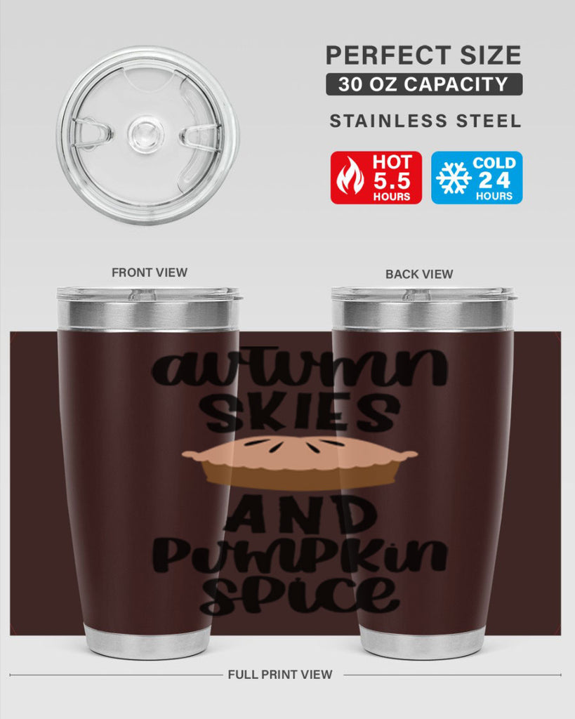 Autumn Skies And Pumpkin Spice 477#- fall- Tumbler