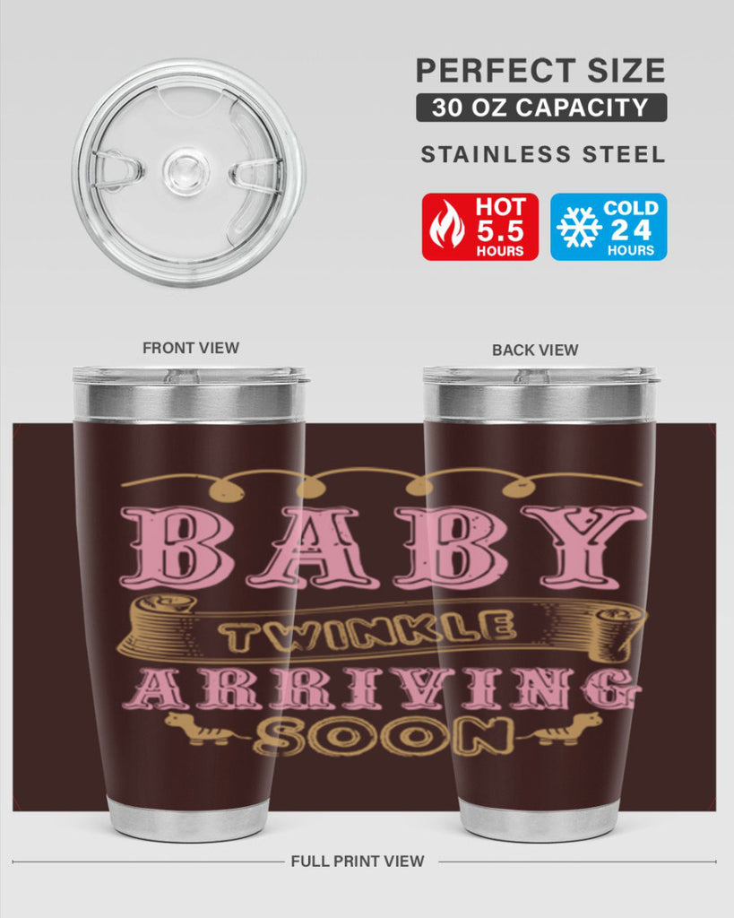 Baby Rwinkle arriving soon Style 48#- baby shower- tumbler