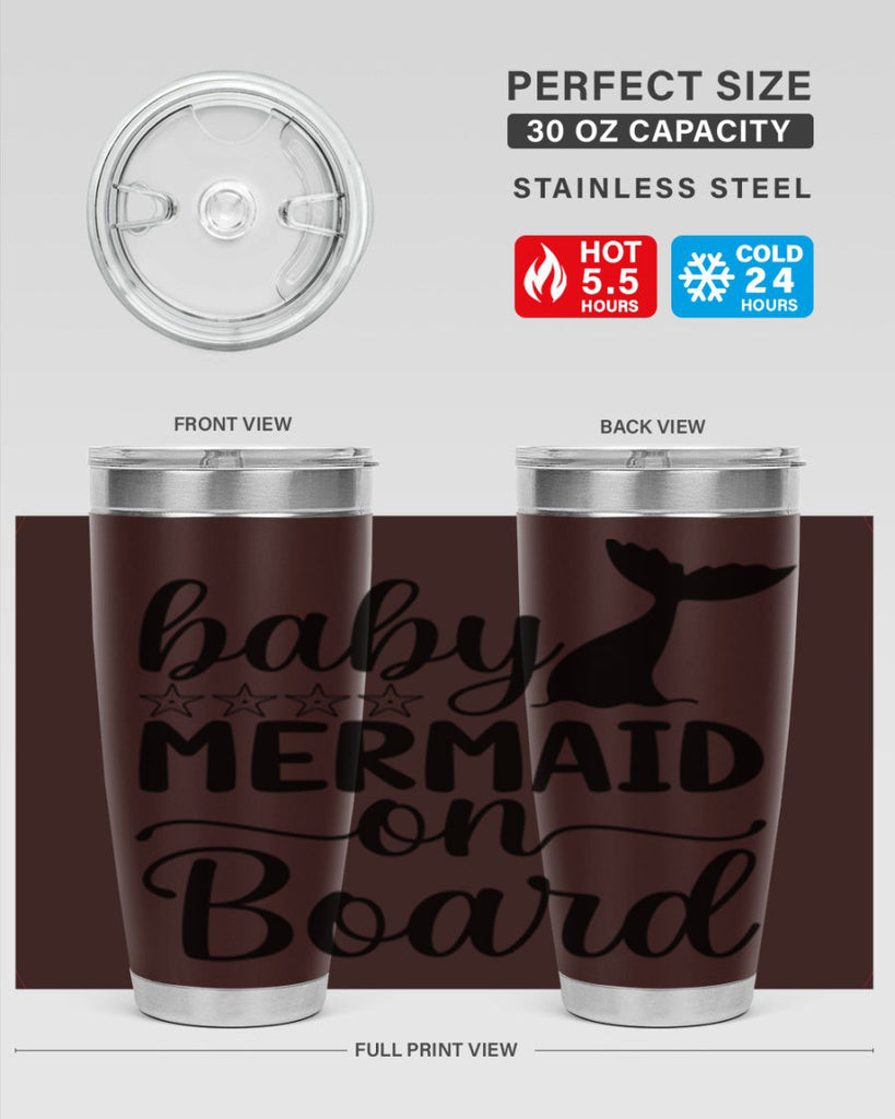 Baby mermaid on board 36#- mermaid- Tumbler