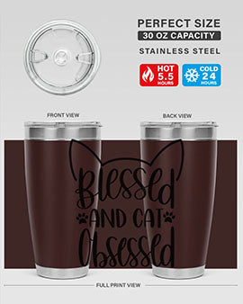 Blessed And Cat Obsessed Style 79#- cat- Tumbler