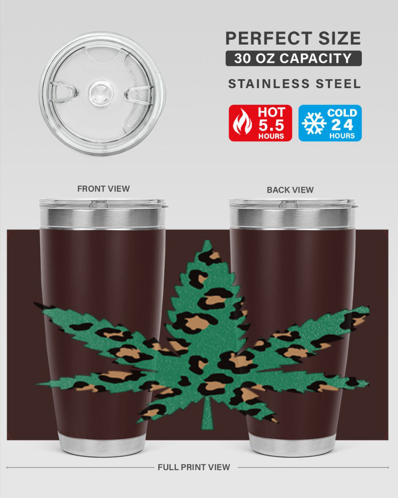 Cannabis Leopard Print 54#- marijuana- Tumbler