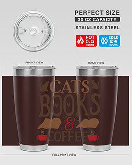 Cats Books Coffee Style 9#- cat- Tumbler