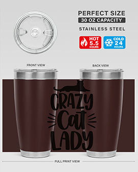 Crazy Cat Lady Style 92#- cat- Tumbler