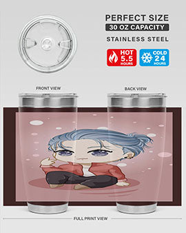 Cute little boy silver hair 78#- anime- Tumbler